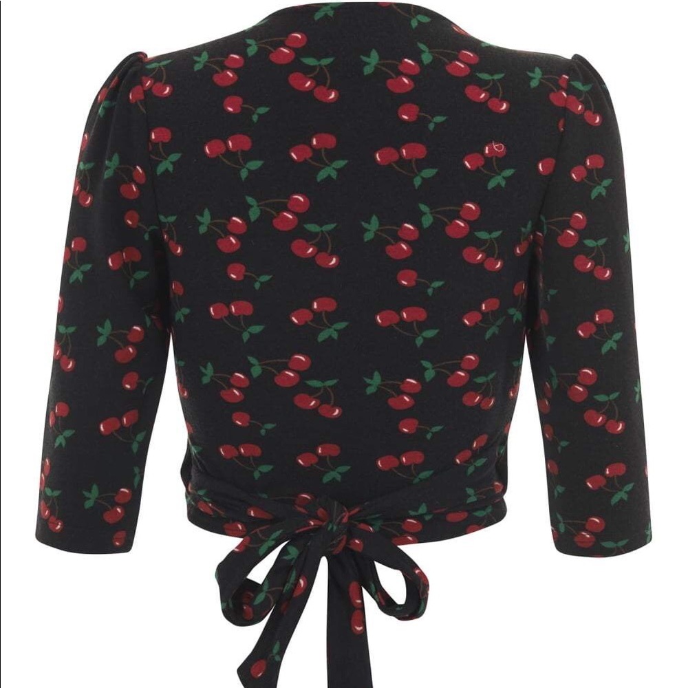❌SOLD❌❤️Collectif Mainline Cherry Wrap Cardigan - Picture 5 of 6